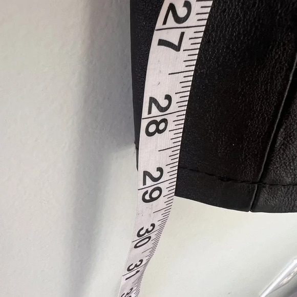 Black Leather High-Waisted Pants By Newport News Best Of Europe Size‎ 14 - Picture 3 of 6